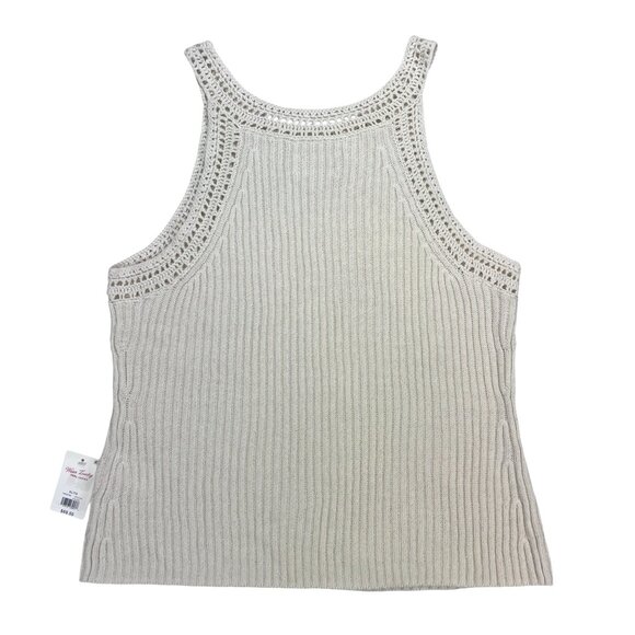 NTW Lucky Brand Linen/Cotton Blend Cream Knit Tank Top Size XL - Picture 1 of 7